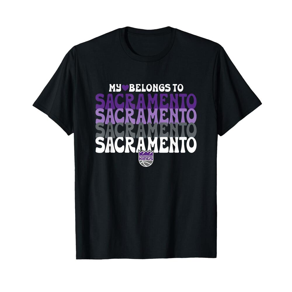 Nba Sacramento Kings My Heart Belongs To Sacramento Stack T-Shirt